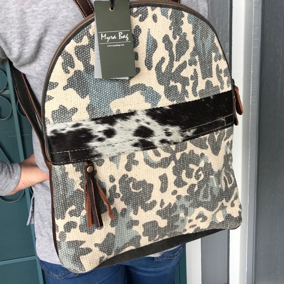 Myra Bag Handbags - MYRA BAG backpack purse Cowhide leather tweed
